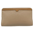 Christian Dior Clutch Bag Leather Beige Gold Tone Auth ep15317-3