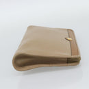 Christian Dior Clutch Bag Leather Beige Gold Tone Auth ep15317-5