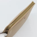 Christian Dior Clutch Bag Leather Beige Gold Tone Auth ep15317-6