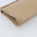 Christian Dior Clutch Bag Leather Beige Gold Tone Auth ep15317-9