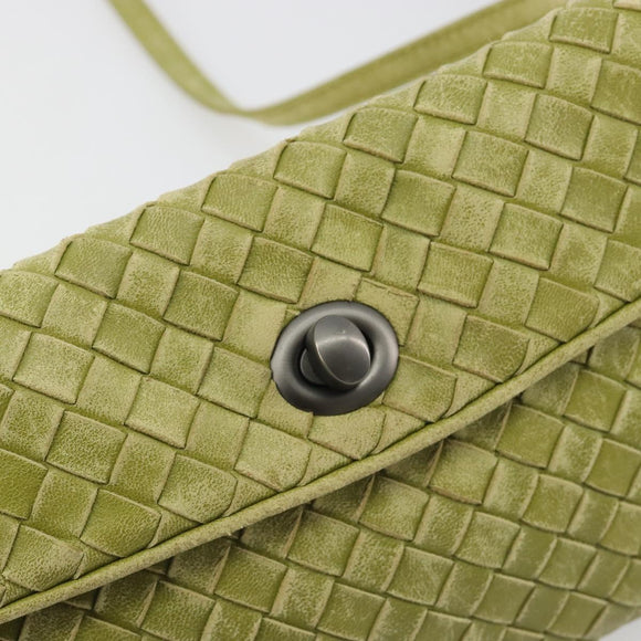 BOTTEGA VENETA INTRECCIATO Shoulder Bag Leather Green Auth ep15319