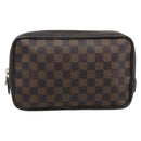 LOUIS VUITTON Damier Ebene Trousse Toilette 25 Clutch Bag N47623 LV Auth ep15320-13