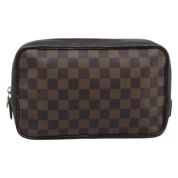 LOUIS VUITTON Damier Ebene Trousse Toilette 25 Clutch Bag N47623 LV Auth ep15320