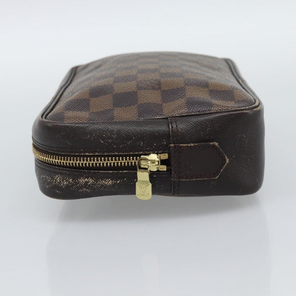 LOUIS VUITTON Damier Ebene Trousse Toilette 25 Clutch Bag N47623 LV Auth ep15320