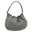 Christian Dior Canage Shoulder Bag Nylon Gray Silver Auth ep15322-1