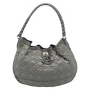 Christian Dior Canage Shoulder Bag Nylon Gray Silver Auth ep15322-13