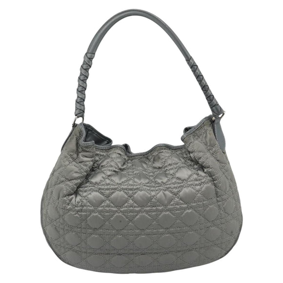 Christian Dior Canage Shoulder Bag Nylon Gray Silver Auth ep15322