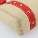 LOUIS VUITTON Antigua Cabas MM Tote Bag Beige Red M40035 LV Auth ep15323-14