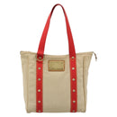LOUIS VUITTON Antigua Cabas MM Tote Bag Beige Red M40035 LV Auth ep15323-13