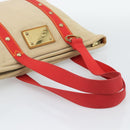 LOUIS VUITTON Antigua Cabas MM Tote Bag Beige Red M40035 LV Auth ep15323-7