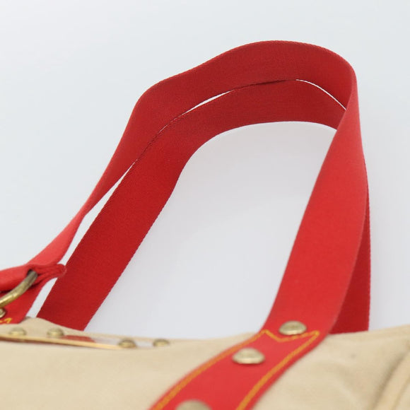 LOUIS VUITTON Antigua Cabas MM Tote Bag Beige Red M40035 LV Auth ep15323