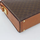 CELINE Macadam Shoulder Bag PVC Leather Brown Gold Tone Auth ep15326-17