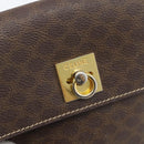CELINE Macadam Shoulder Bag PVC Leather Brown Gold Tone Auth ep15326-18