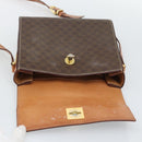 CELINE Macadam Shoulder Bag PVC Leather Brown Gold Tone Auth ep15326-9