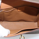 CELINE Macadam Shoulder Bag PVC Leather Brown Gold Tone Auth ep15326-10