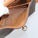 CELINE Macadam Shoulder Bag PVC Leather Brown Gold Tone Auth ep15326-11