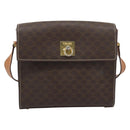 CELINE Macadam Shoulder Bag PVC Leather Brown Gold Tone Auth ep15326-13