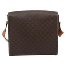 CELINE Macadam Shoulder Bag PVC Leather Brown Gold Tone Auth ep15326-2