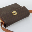 CELINE Macadam Shoulder Bag PVC Leather Brown Gold Tone Auth ep15326-6