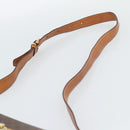 CELINE Macadam Shoulder Bag PVC Leather Brown Gold Tone Auth ep15326-8