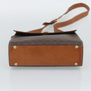 CELINE Macadam Shoulder Bag PVC Leather Brown Gold Tone Auth ep15326-5