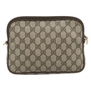 GUCCI GG Supreme Shoulder Bag PVC Leather Beige Gold Tone Auth ep15327-2