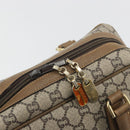 GUCCI GUCCI Plus Supreme Hand Bag PVC Beige Gold Tone Auth ep15328-10