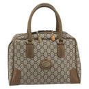 GUCCI GUCCI Plus Supreme Hand Bag PVC Beige Gold Tone Auth ep15328-13