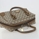 GUCCI GUCCI Plus Supreme Hand Bag PVC Beige Gold Tone Auth ep15328-6