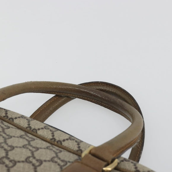 GUCCI GUCCI Plus Supreme Hand Bag PVC Beige Gold Tone Auth ep15328