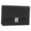 GUCCI GG Clutch Bag Nylon Black Silver 018 1600 Auth ep15330-1