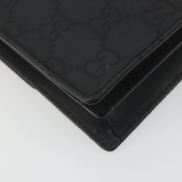 GUCCI GG Clutch Bag Nylon Black Silver 018 1600 Auth ep15330