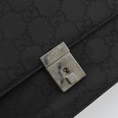 GUCCI GG Clutch Bag Nylon Black Silver 018 1600 Auth ep15330-12