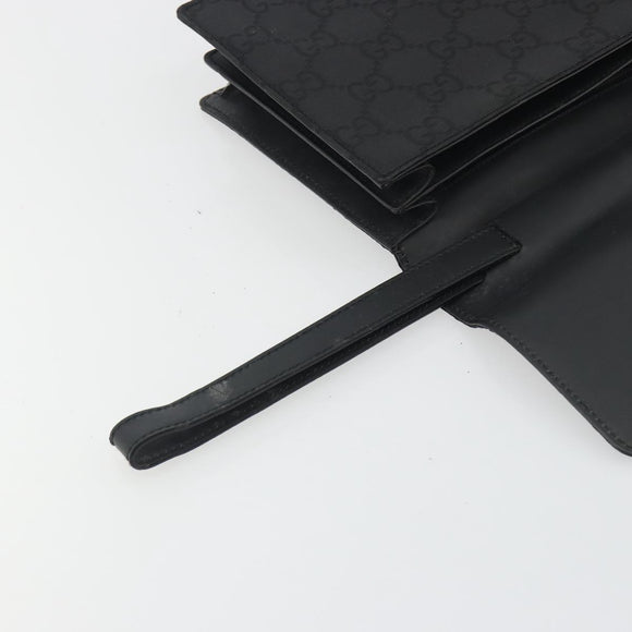 GUCCI GG Clutch Bag Nylon Black Silver 018 1600 Auth ep15330