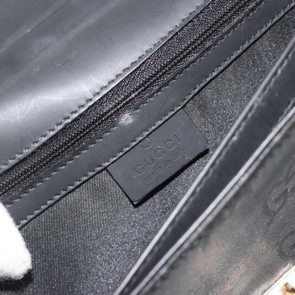 GUCCI GG Clutch Bag Nylon Black Silver 018 1600 Auth ep15330