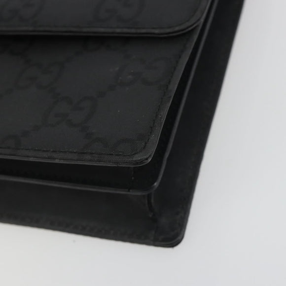 GUCCI GG Clutch Bag Nylon Black Silver 018 1600 Auth ep15330