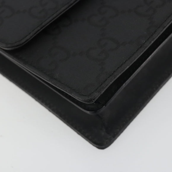 GUCCI GG Clutch Bag Nylon Black Silver 018 1600 Auth ep15330