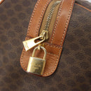 CELINE Macadam Boston Bag PVC Leather Brown Gold Tone Auth ep15333-20