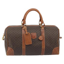 CELINE Macadam Boston Bag PVC Leather Brown Gold Tone Auth ep15333-13