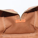 CELINE Macadam Boston Bag PVC Leather Brown Gold Tone Auth ep15333-22