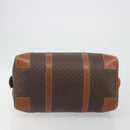 CELINE Macadam Boston Bag PVC Leather Brown Gold Tone Auth ep15333-5