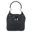 GUCCI GG Canvas Bamboo Hand Bag Black Silver 001 4033 Auth ep15336A-2
