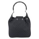 GUCCI GG Canvas Bamboo Hand Bag Black Silver 001 4033 Auth ep15336A-3