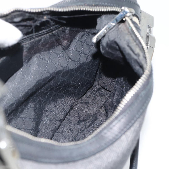 GUCCI Shoulder Bag Canvas Black Silver 01233 Auth ep15337