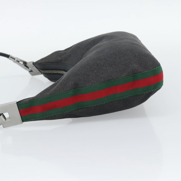 GUCCI Shoulder Bag Canvas Black Silver 01233 Auth ep15337