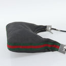 GUCCI Shoulder Bag Canvas Black Silver 01233 Auth ep15337-5