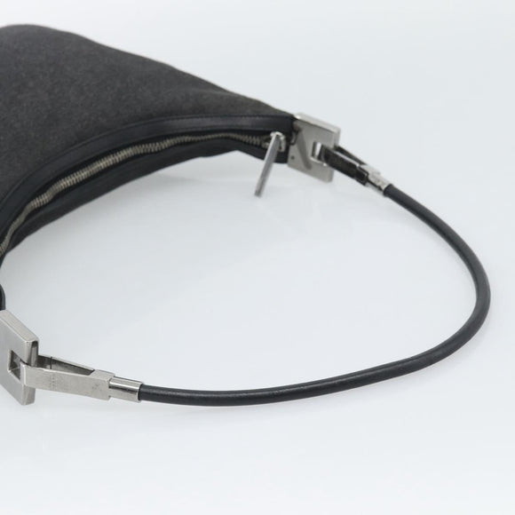 GUCCI Shoulder Bag Canvas Black Silver 01233 Auth ep15337