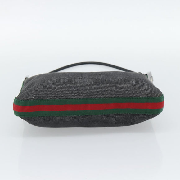 GUCCI Shoulder Bag Canvas Black Silver 01233 Auth ep15337