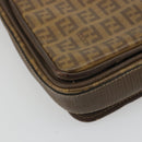 FENDI Zucchino Shoulder Bag PVC Leather Brown Auth ep15338-16