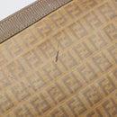 FENDI Zucchino Shoulder Bag PVC Leather Brown Auth ep15338-10